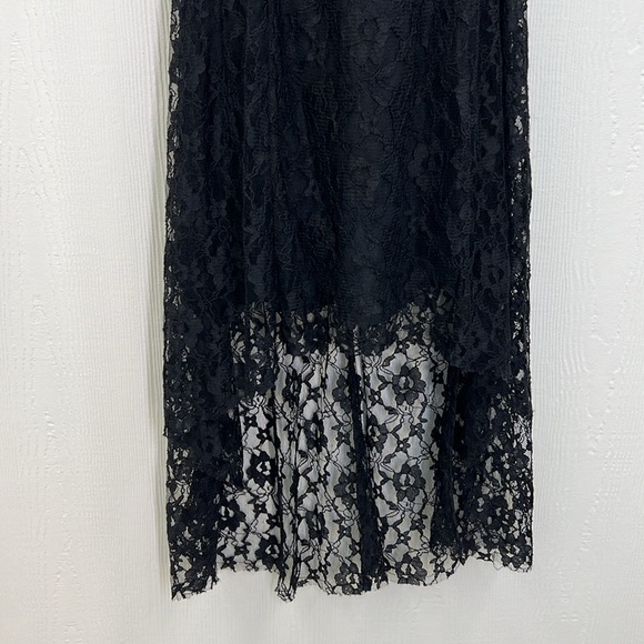 Free People - Russian Nesting Embroidered Floral Black Lace High & Low Dress XS - Picture 7 of 12